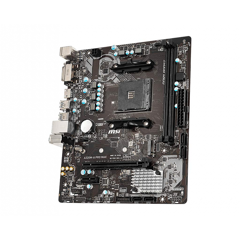 MSI A320M-A PRO MAX AMD AM4 Socket m-ATX Motherboard for Ryzen 1st 2nd 3rd Gen A-Series Athlon X4 Desktop Processors 