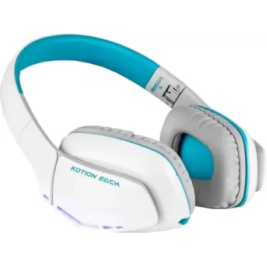 KOTION EACH B3506 Bluetooth Gaming Headset  (White and Blue, On the Ear)