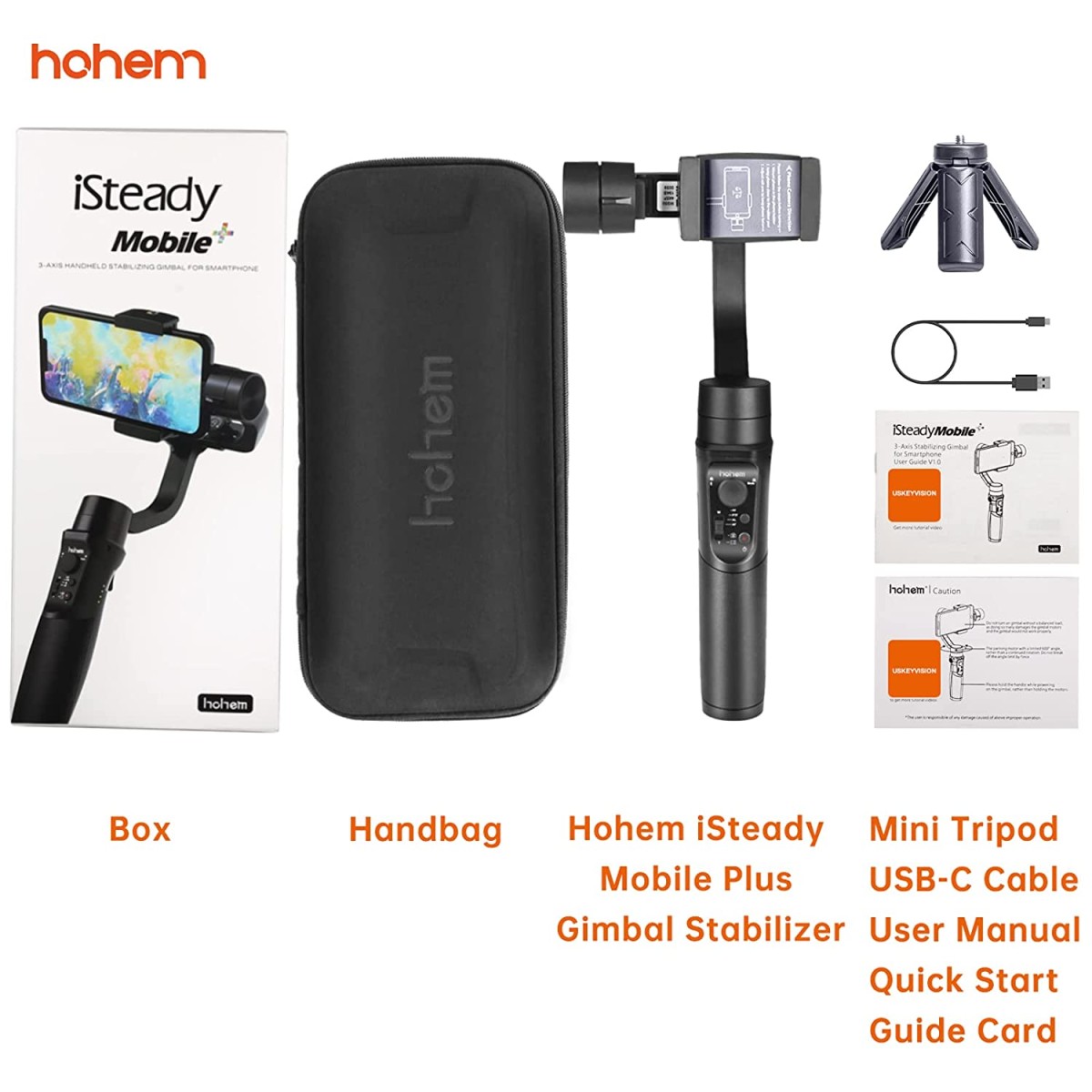 hohem iSteady Mobile Plus 3-Axis Smartphone Gimbal, Video Stabilizer, Inspection & Sport Modes, Face/Object Tracking, Motion Time-Lapse