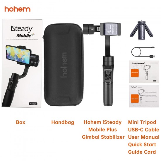 hohem iSteady Mobile Plus 3 Axis Handheld Smartphone Gimbal Stabilizer for iPhones, Android Phones Featuring Video Stabilizer with Inspection Mode, Sport Mode, Face Object Tracking, Motion Time-Lapse