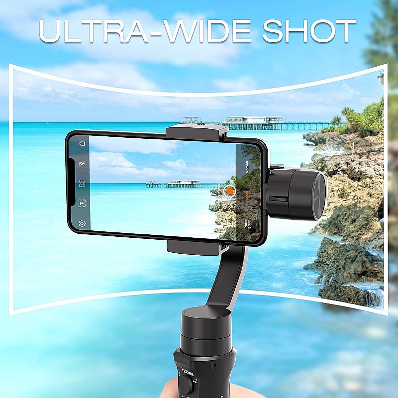 hohem iSteady Mobile Plus 3 Axis Handheld Smartphone Gimbal Stabilizer for iPhones, Android Phones Featuring Video Stabilizer with Inspection Mode, Sport Mode, Face Object Tracking, Motion Time-Lapse