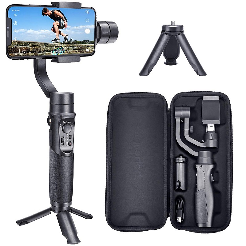 hohem iSteady Mobile Plus 3 Axis Handheld Smartphone Gimbal Stabilizer for iPhones, Android Phones Featuring Video Stabilizer with Inspection Mode, Sport Mode, Face Object Tracking, Motion Time-Lapse