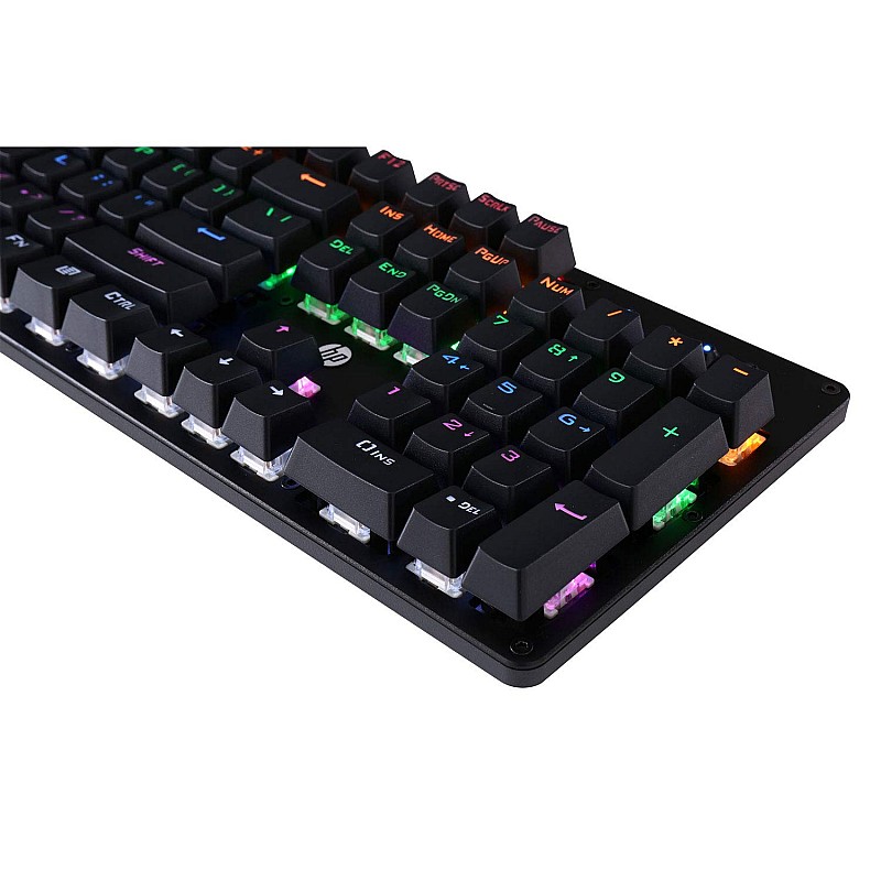 HP GK100 Wired Full Size RGM Backlit Mechanical Gaming Keyboard, 4 LED Indicators