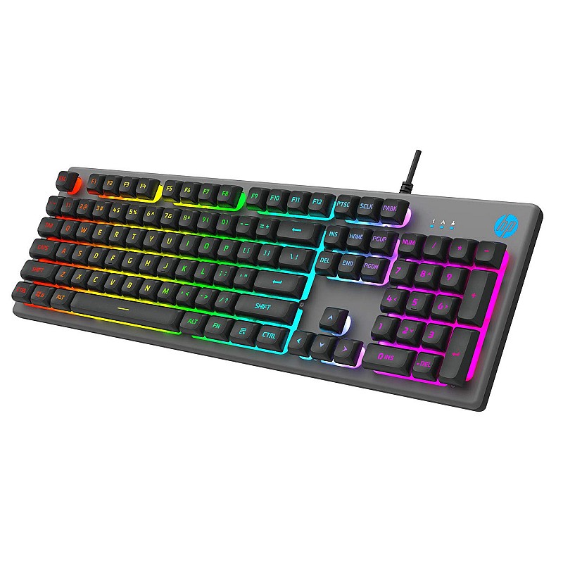 HP K500F Backlit Membrane Wired Gaming Keyboard, Backlit Mixed Color Lighting Refurbished 