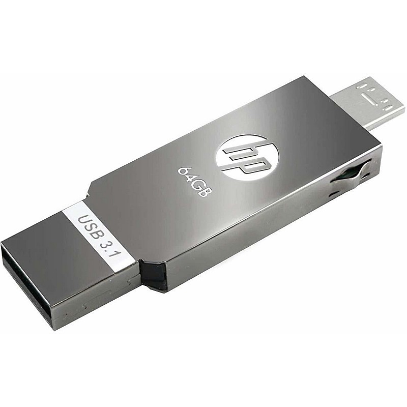 HP HPFD302M 64GB OTG Flash Drive (Sliver)