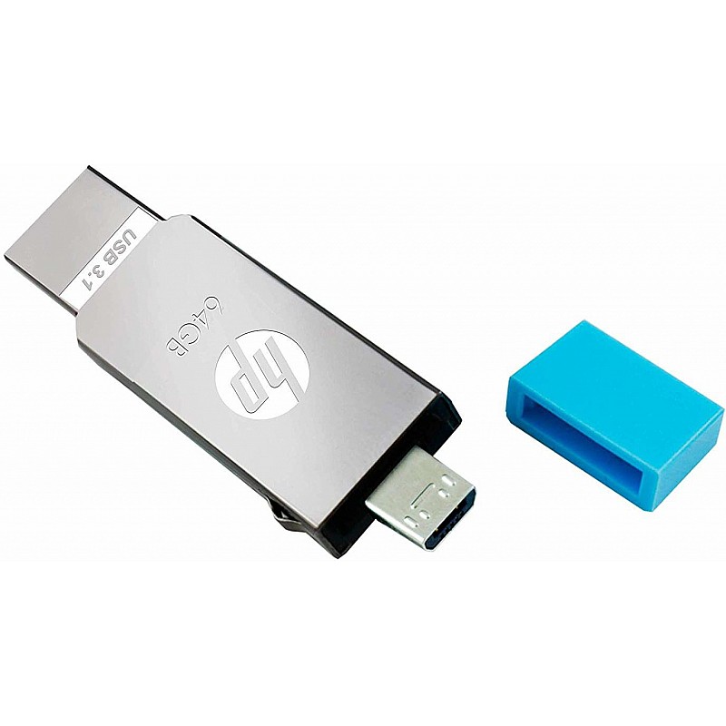 HP HPFD302M 64GB OTG Flash Drive (Sliver)