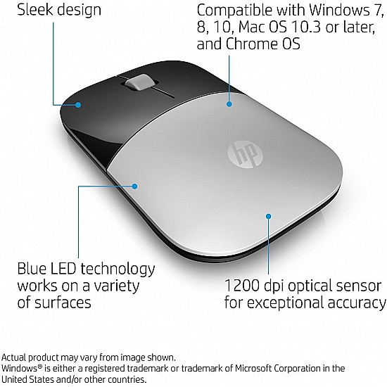 HP Z3700 Wireless Mouse Silver