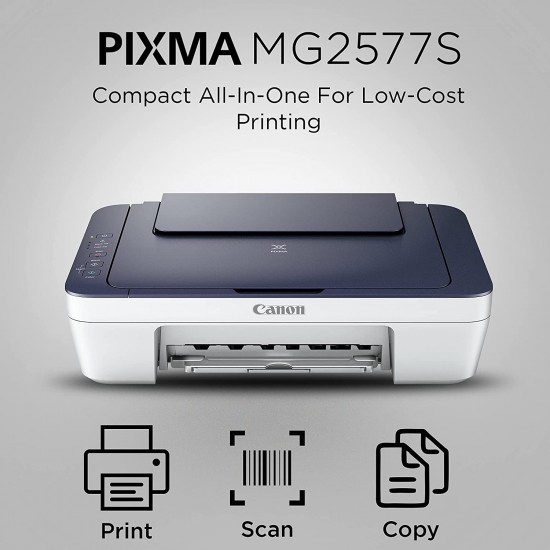 Canon PIXMA MG2577s All-in-One Inkjet Colour Printer Blue-White (Renewed, Without Cartidges)