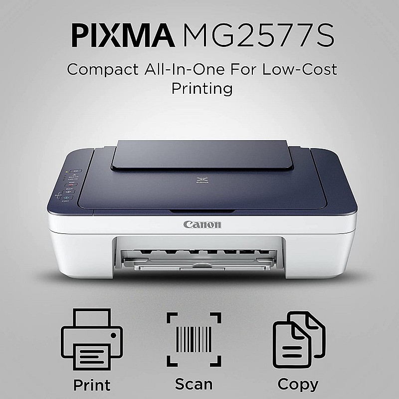 Canon PIXMA MG2577s All-in-One Inkjet Colour Printer Blue-White (Renewed, Without Cartidges)