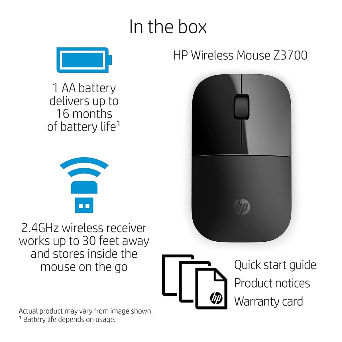 HP Z3700 Wireless Mouse Black