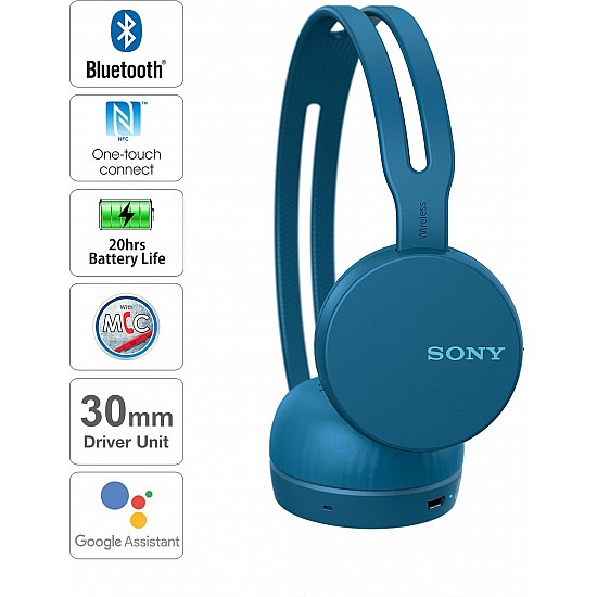 Sony WH-CH400 Wireless Headphones Blue