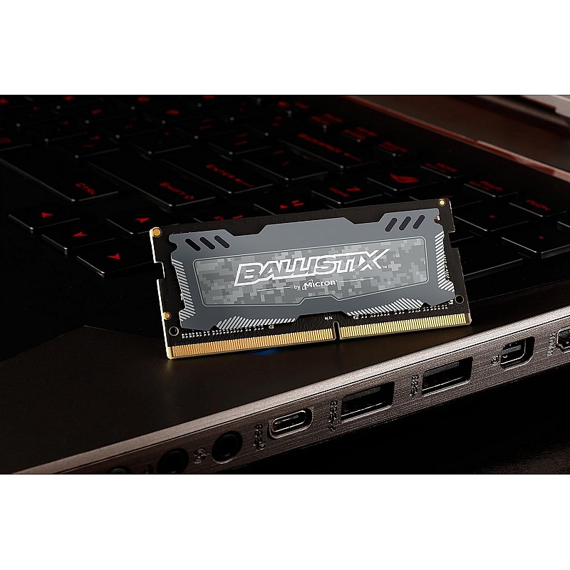 Ballistix Sport LT 16GB Single DDR4 2666 MTs PC4-21300 DR x8 SODIMM 260-Pin - BLS16G4S26BFSD (Gray)