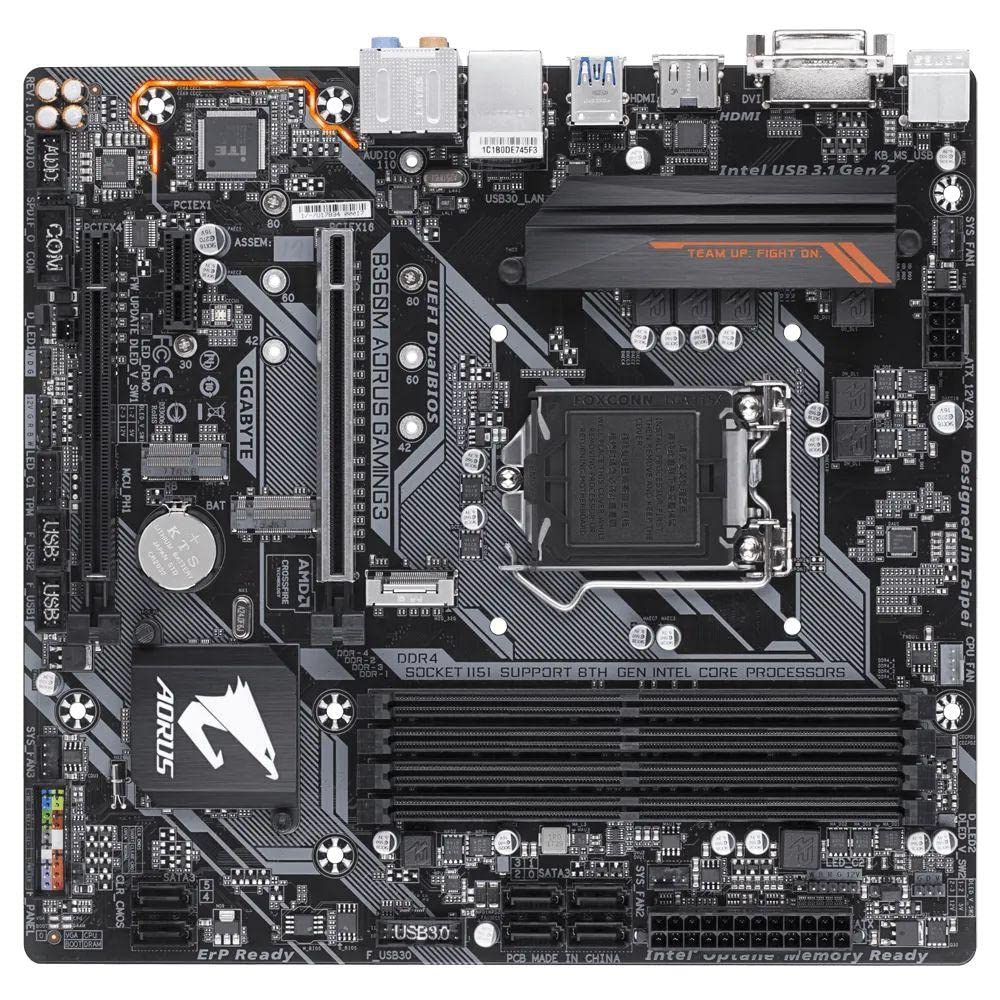 Gigabyte B360M AORUS Gaming 3 Socket 1151/H370/DDR4/S-ATA Motherboard - Black Gigabyte B360M AORUS Gaming 3 Socket 1151/H370/DDR4/S-ATA Motherboard - Black
