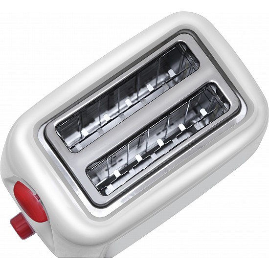 Maharaja Whiteline Viva 750-Watt Pop-up Toaster (Red and White)