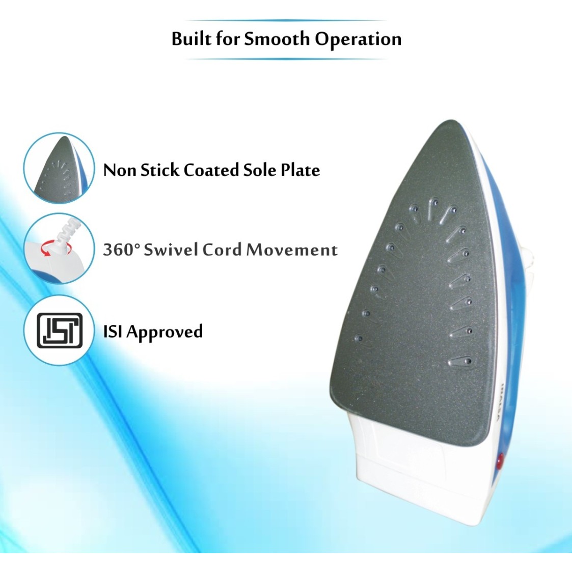 Inalsa Oscar 1200-Watt Steam Iron (Blue)