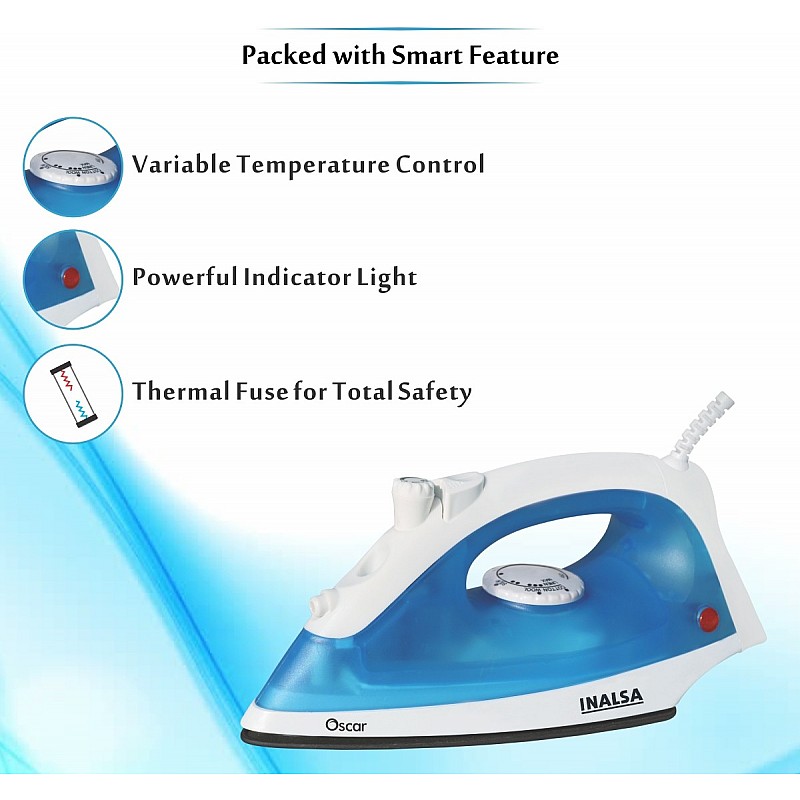 Inalsa Oscar 1200-Watt Steam Iron (Blue)