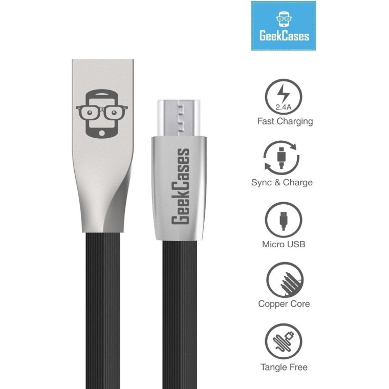 GeekCases Kirsite Rhombus Micro USB GC-CA-KR-MU-Black 3D Micro TPE USB Cable - 4 Feet (1.2 Meters) - (Black) GeekCases Kirsite Rhombus Micro USB GC-CA-KR-MU-Black 3D Micro TPE USB Cable - 4 Feet (1.2 Meters) - (Black)