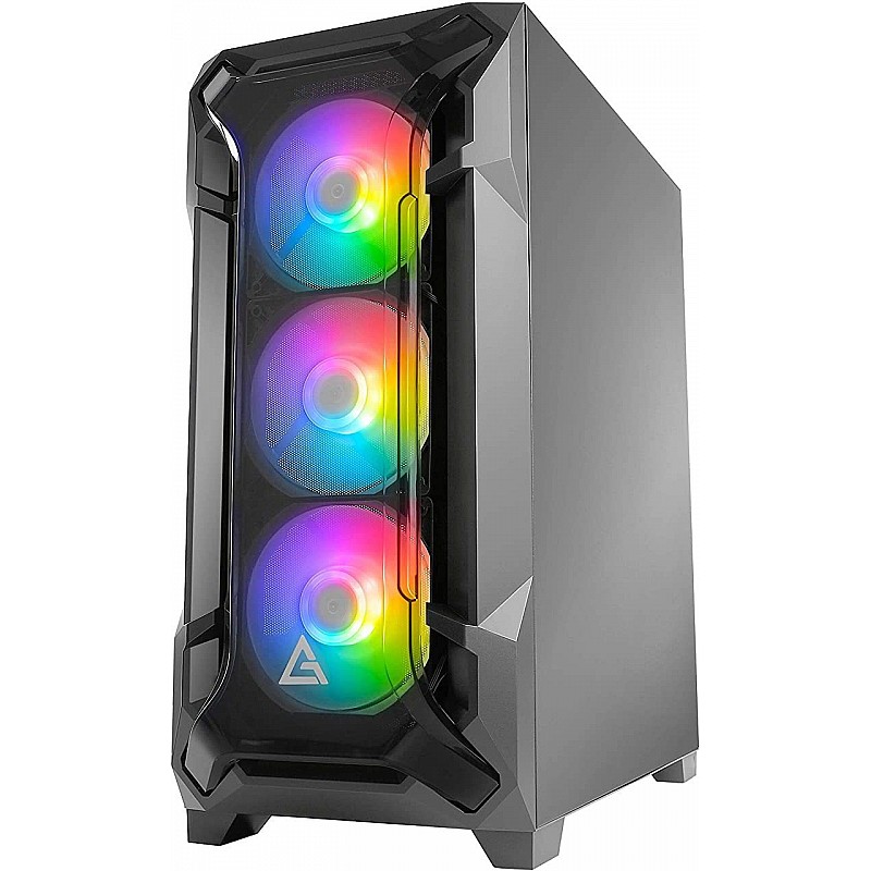 Antec DF600 Mid Tower Supports ATX, Micro-ATX, Mini-ITX Computer Case with 3 x 120 mm ARGB Fans in Front