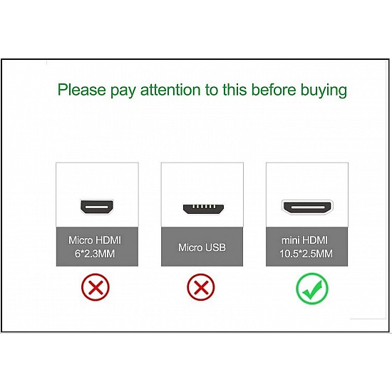 AmazonBasics HL-007343 High-Speed Mini-HDMI (Not Micro USB/Micro HDMI) to HDMI Cable - 10 Feet 