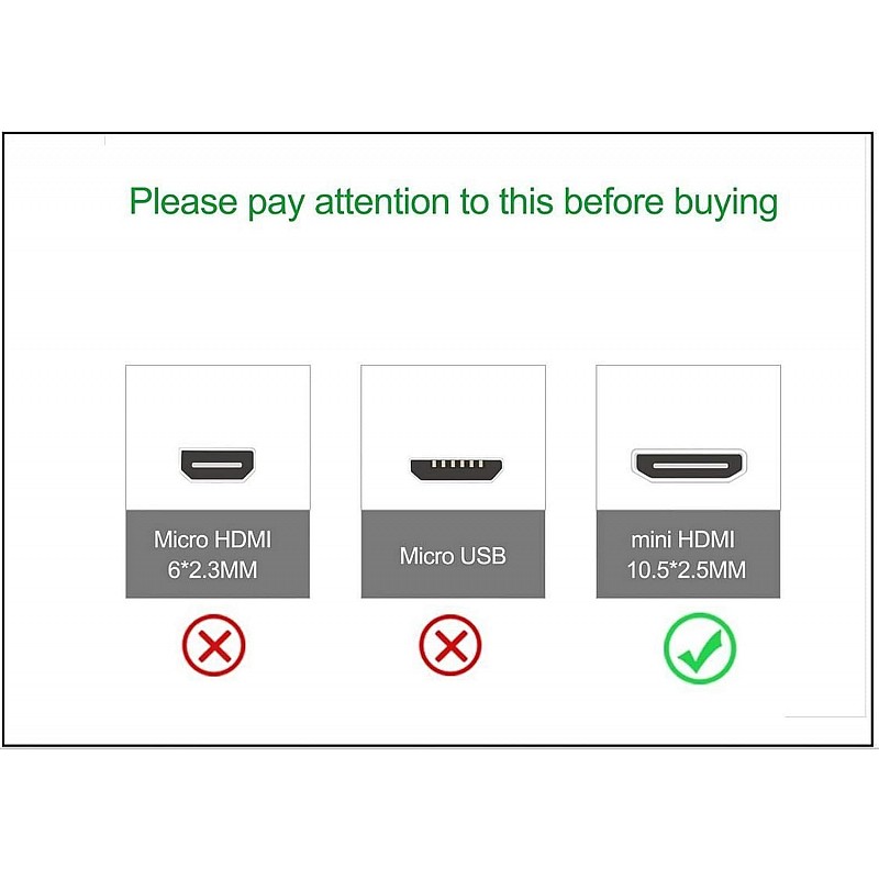 AmazonBasics HL-007343 High-Speed Mini-HDMI (Not Micro USB/Micro HDMI) to HDMI Cable - 10 Feet 