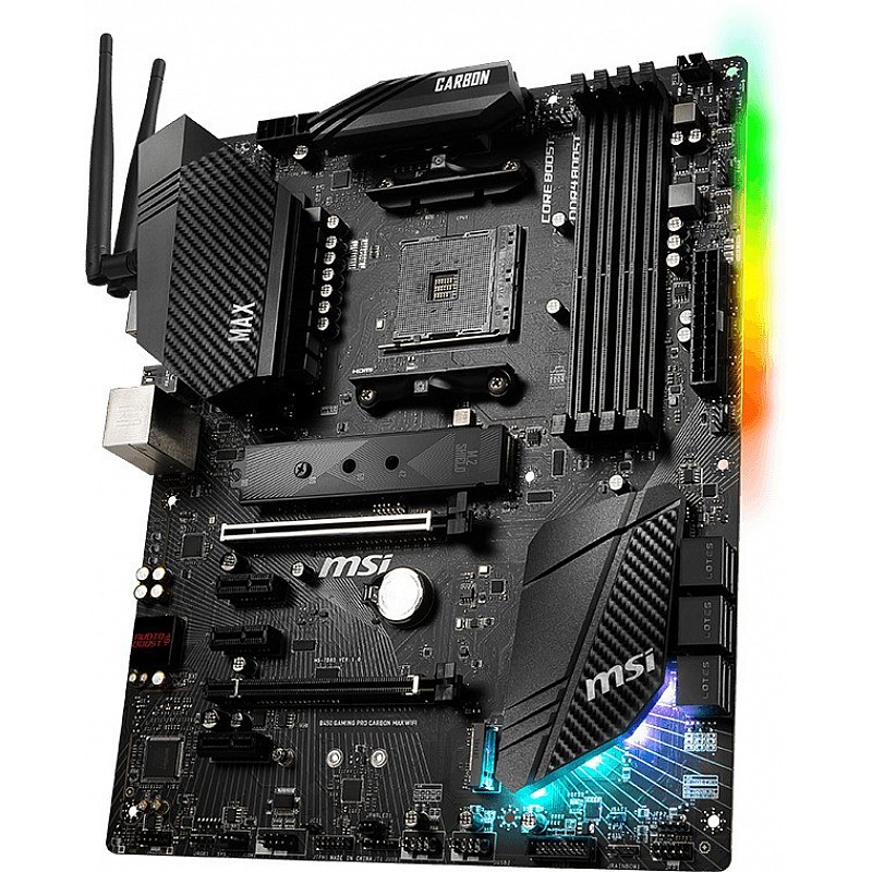 MSI Nvidia B450 Gaming PRO Carbon MAX WiFi ATX Gaming Motherboard-