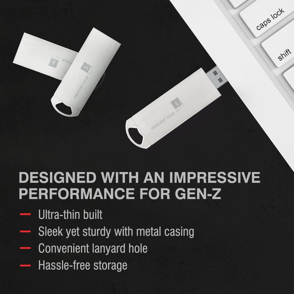 iBall Pendant 32 GB USB 2.0 Flash Drive OS Compatibility with Windows and Mac (Silver)