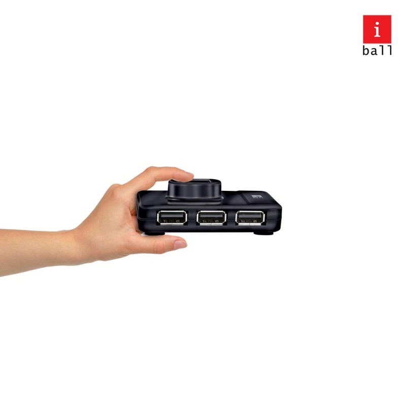 iBall Piano 423 4 Port USB Hub I Slim and cute design I Easy & accessible ports on top I Strong rubber foot pad I piano shiny finish I integrated usb cable - (Black) iBall Piano 423 4 Port USB Hub I Slim and cute design I Easy & accessible ports on top I Strong rubber foot pad I piano shiny finish I integrated usb cable - (Black)
