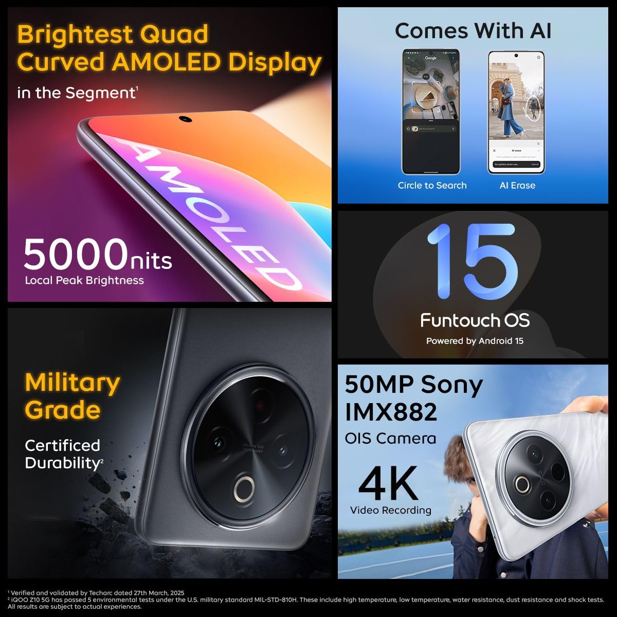 iQOO Z10 5G Glacier Silver, 8GB RAM, 256GB Storage iQOO Z10 5G Glacier Silver, 8GB RAM, 256GB Storage