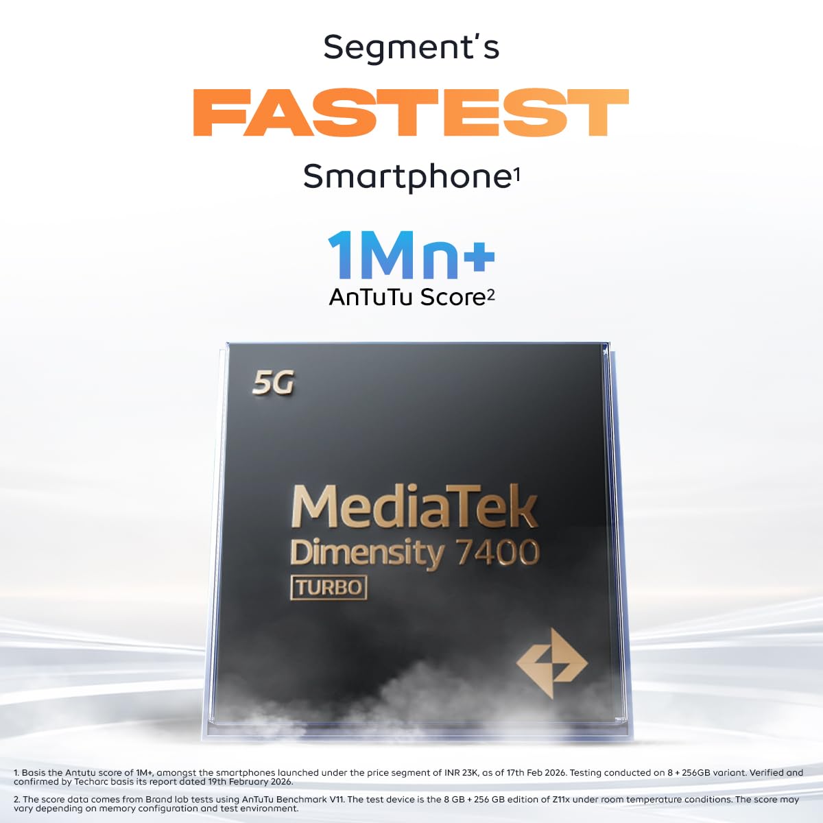 iQOO Z11x 5G (Prismatic Green, 8GB RAM, 256 GB Storage) | Dimensity 7400-Turbo Processor | 7200 mAh Battery Smartphone