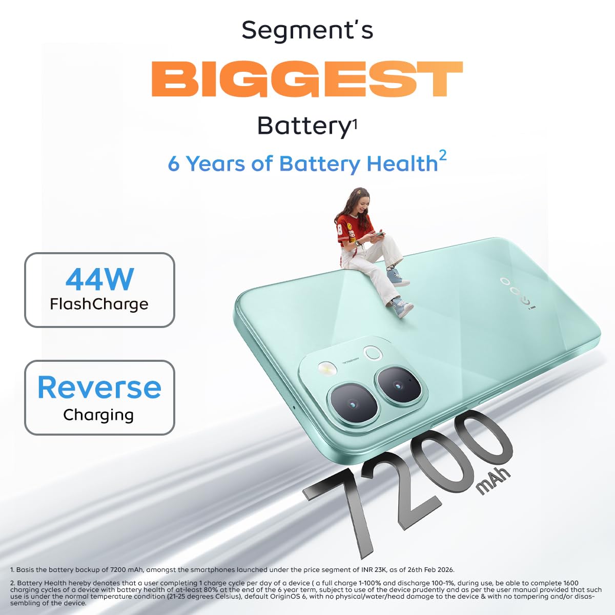 iQOO Z11x 5G (Prismatic Green, 8GB RAM, 256 GB Storage) | Dimensity 7400-Turbo Processor | 7200 mAh Battery Smartphone