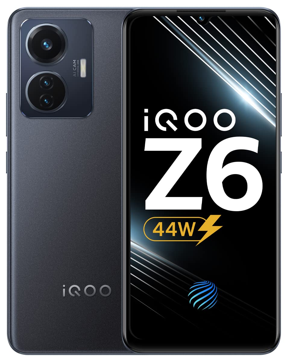 iQOO Z6 44W by vivo (Raven Black, 4GB RAM, 128GB Storage) (Seal Pack)
