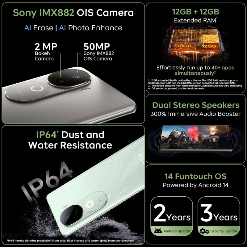 iQOO Z9s 5G (Onyx Green, 8GB RAM, 128GB Storage) | 120 Hz 3D Curved AMOLED Display | 5500 mAh Ultra-Thin Battery | Dimesity 7300 5G Processor | Sony IMX882 OIS Camera with Aura Light