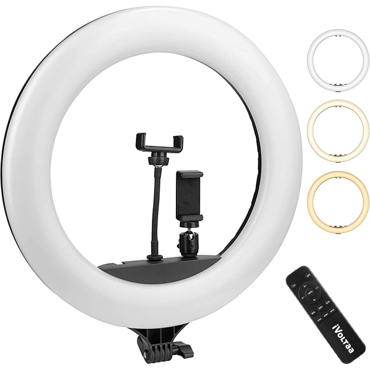 iVoltaa 10" Portable LED Ring Light only | for YouTube | Photo-Shoot | Video Shoot | Live Stream | Makeup & Vlogging | Compatible with iPhone/Android Phones & Cameras
