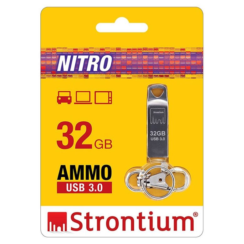 Strontium Ammo 32GB 2.0 USB Pen Drive (Silver) SR32GSLAMMO-1
