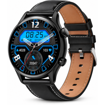 Gizmore GizFit GLOW AMOLED with 3.4 Cm ALWAYS-ON BT Calling Smartwatch (Brown Strap, Regular)