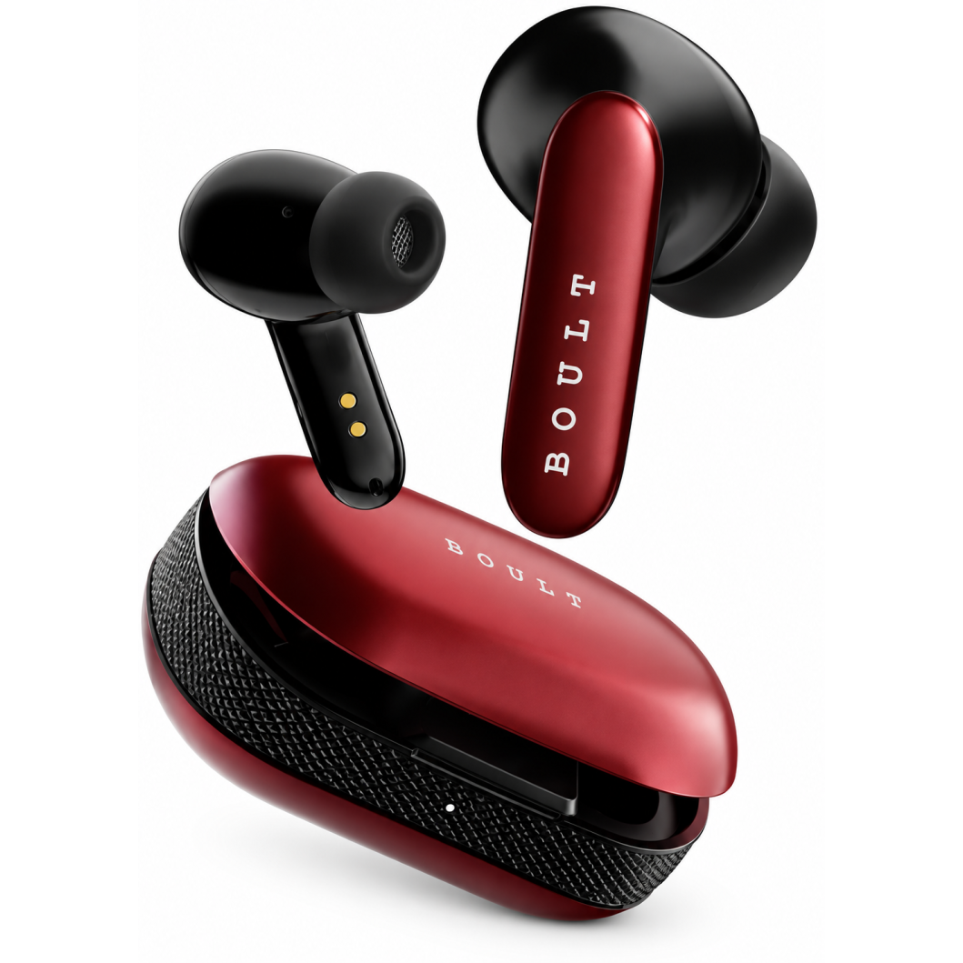 Boult Y1 Pro with Zen Quad Mic ENC, 60Hrs Battery, Fast Charging (Red, True Wireless)
