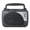 Philips DL167/94 Portable/Hand Carry Radio with MW/SW/FM Bands, Telescopic Aerial, 2xR20 Battery & Optional 3V DC Power, 4? Speaker Impedance, Tuning & Band Selection, Portable Radio Receiver