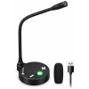 MAONO AU-GM10 USB Condenser Microphone, with Touch-Key Mute and Volume Control, Headphone Jack for Vlogging, Recording, Gaming, Conference, YouTube,