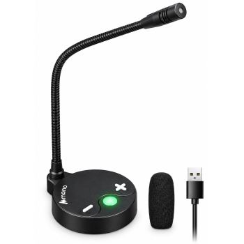 MAONO AU-GM10 USB Condenser Microphone, with Touch-Key Mute and Volume Control, Headphone Jack for Vlogging, Recording, Gaming, Conference, YouTube,