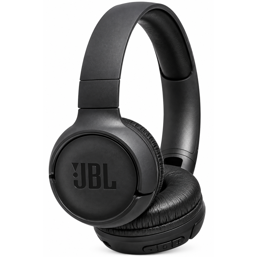 JBL Tune 500BT by Harman Powerful Bass Wireless On-Ear Headphones with Mic (Black)