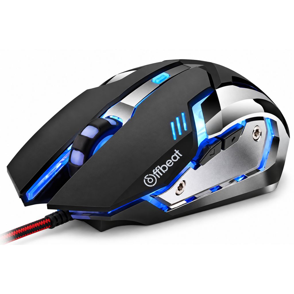 Offbeat RIPJAW Wired Gaming Mouse, Silent Click Buttons Mouse
