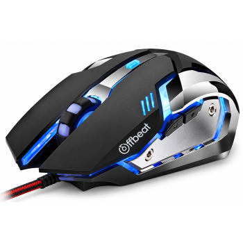 Offbeat RIPJAW Wired Gaming Mouse, Silent Click Buttons Mouse