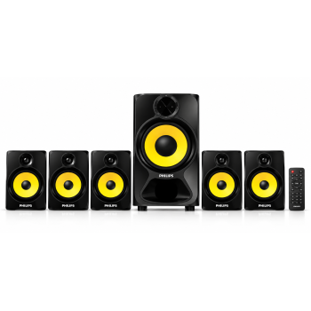 Philips Heart Beat SPA-3800B 5.1 Channel Home Theater System (Black/Yellow)-