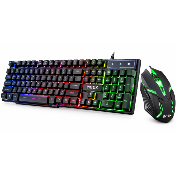 Intex Gaming KB & Mouse Combo-400 Black USB Wired Desktop Keyboard-
