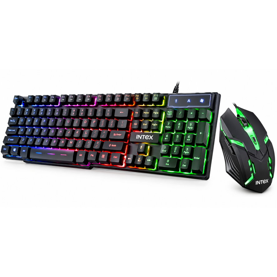Intex Gaming KB & Mouse Combo-400 Black USB Wired Desktop Keyboard-