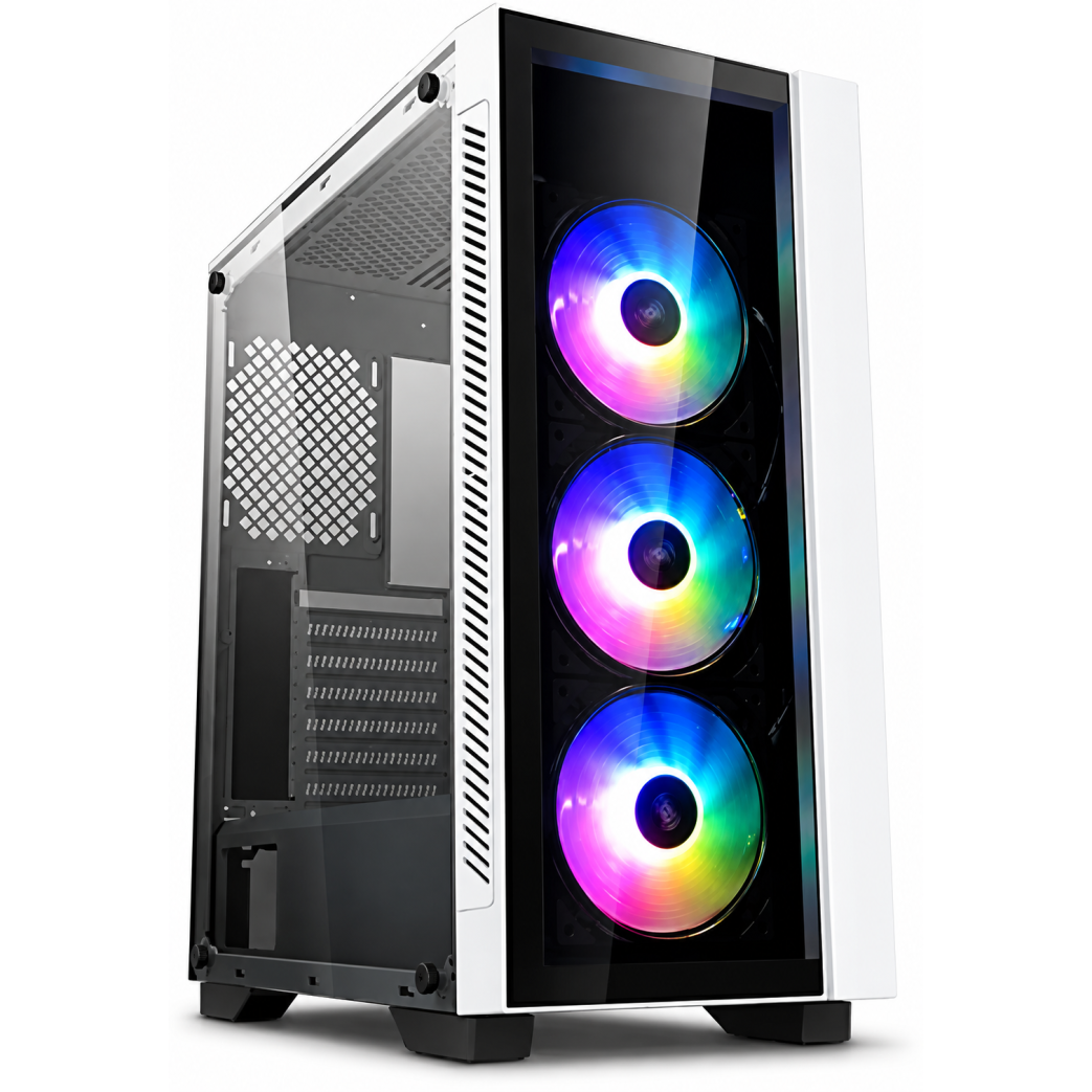 DEEPCOOL MATREXX 55 V3 ADD-RGB 3F Middle Tower Supports E-ATX/ATX/Micro ATX/Mini-ITX Computer Cabinet with 3×120mm ADD-RGB Fans at Front.