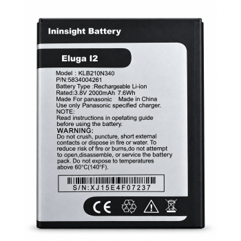 Ininsight Solutions Battery for Panasonic Eluga I2 Model: KLB210N340 with 2000 mAh with 3 Months Warranty