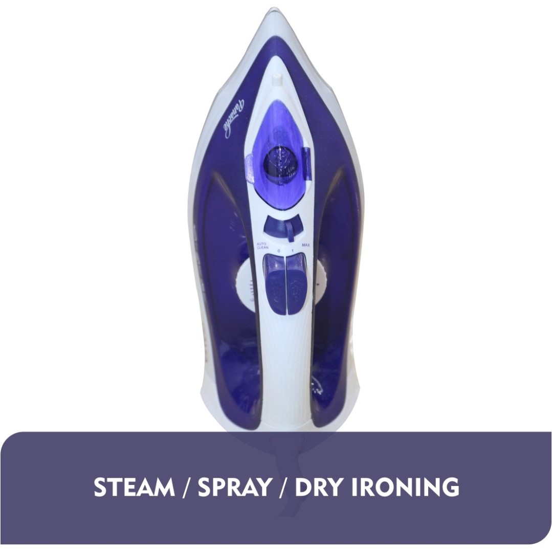 Inalsa Panache 1400-Watt Steam Iron (White/Royal Blue) -
