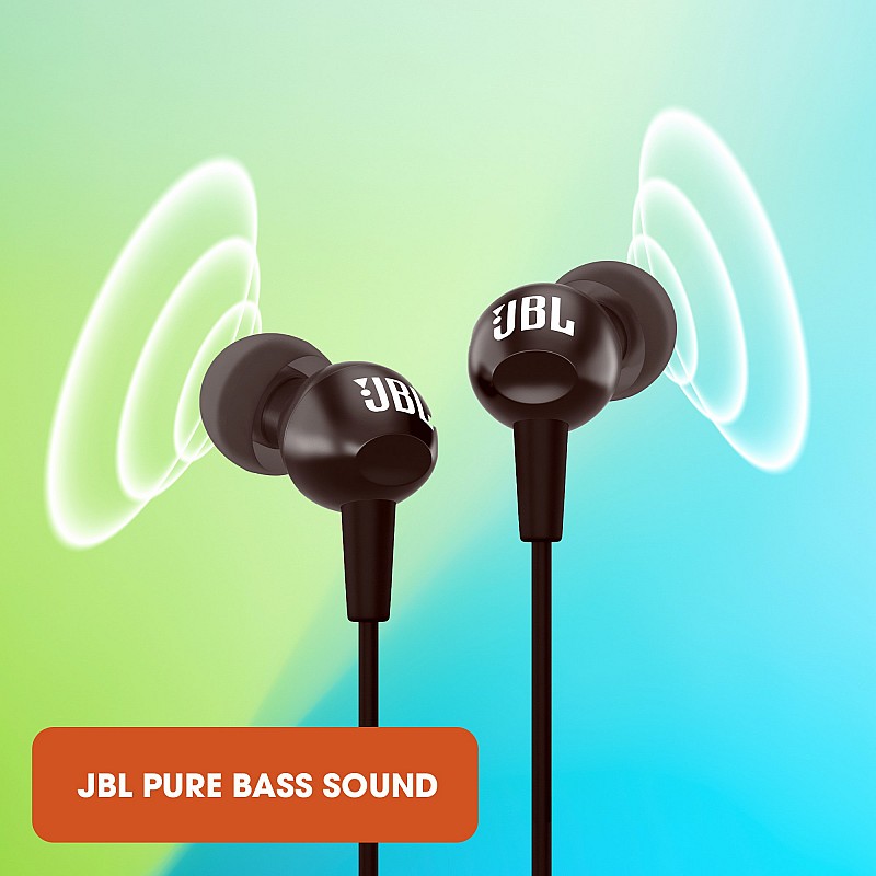 JBL C150SI by Harman in-Ear Headphones with Mic (Black)