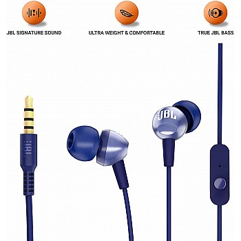 JBL C200SI by Harman Super Deep Bass in-Ear Premium Headphones with Mic